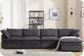 Modern U Shaped Sectional Sofa ,5 Seat Upholstered Sofa Furniture,Sleeper Sofa Couch With Chaise Lounge For Living Room,Apartment,Dark Gray,Polyester Dark Gray Polyester Wood Primary Living Space Medium Soft Cushion Back Modern Pillow Top Arms Polyester