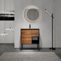 30 Inch Freestanding Bathroom Vanity With Gel Sink, Soft Closing Door And 2 3 Soft Closing Drawers 1 Brown Ebony 1 Bathroom Freestanding Modern Plywood