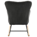 Nursery Rocking Chair, Teddy Upholstered Glider Rocker, Rocking Accent Chair With High Backrest, Comfy Rocking Accent Armchair For Living Room, Bedroom, Offices, Dark Gray Iron Dark Gray Primary Living Space Varnished Sponge Square Casual Rocking Chairs