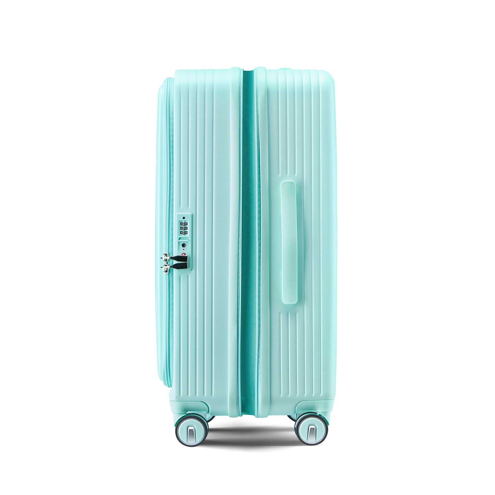 Luggage Sets 3 Piece 20 24 28 , Expandable Carry On Luggage With Tsa Lock Airline Approved, 100% Pc Hard Shell And Lightweight Suitcase With Front Pocket And Spinner Wheels Mint Green Pc