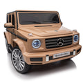 Licensed Mercedes Benz G500,24V Kids Ride On Toy 2.4G W Parents Remote Control,Electric Car For Kids,Three Speed Adjustable,Power Display, Usb,Mp3 ,Bluetooth,Led Light,Three Point Safety Belt Yellow Plastic