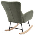 Nursery Rocking Chair, Teddy Upholstered Glider Rocker, Rocking Accent Chair With High Backrest, Comfy Rocking Accent Armchair For Living Room, Bedroom, Offices, Green Iron Green Primary Living Space Varnished Sponge Square Casual Rocking Chairs