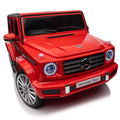 Licensed Mercedes Benz G500,24V Kids Ride On Toy 2.4G W Parents Remote Control,Electric Car For Kids,Three Speed Adjustable,Power Display, Usb,Mp3 ,Bluetooth,Led Light,Three Point Safety Belt Red Plastic