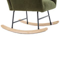 Nursery Rocking Chair, Teddy Upholstered Glider Rocker, Rocking Accent Chair With High Backrest, Comfy Rocking Accent Armchair For Living Room, Bedroom, Offices, Dark Green Iron Dark Green Primary Living Space Varnished Sponge Square Casual Rocking