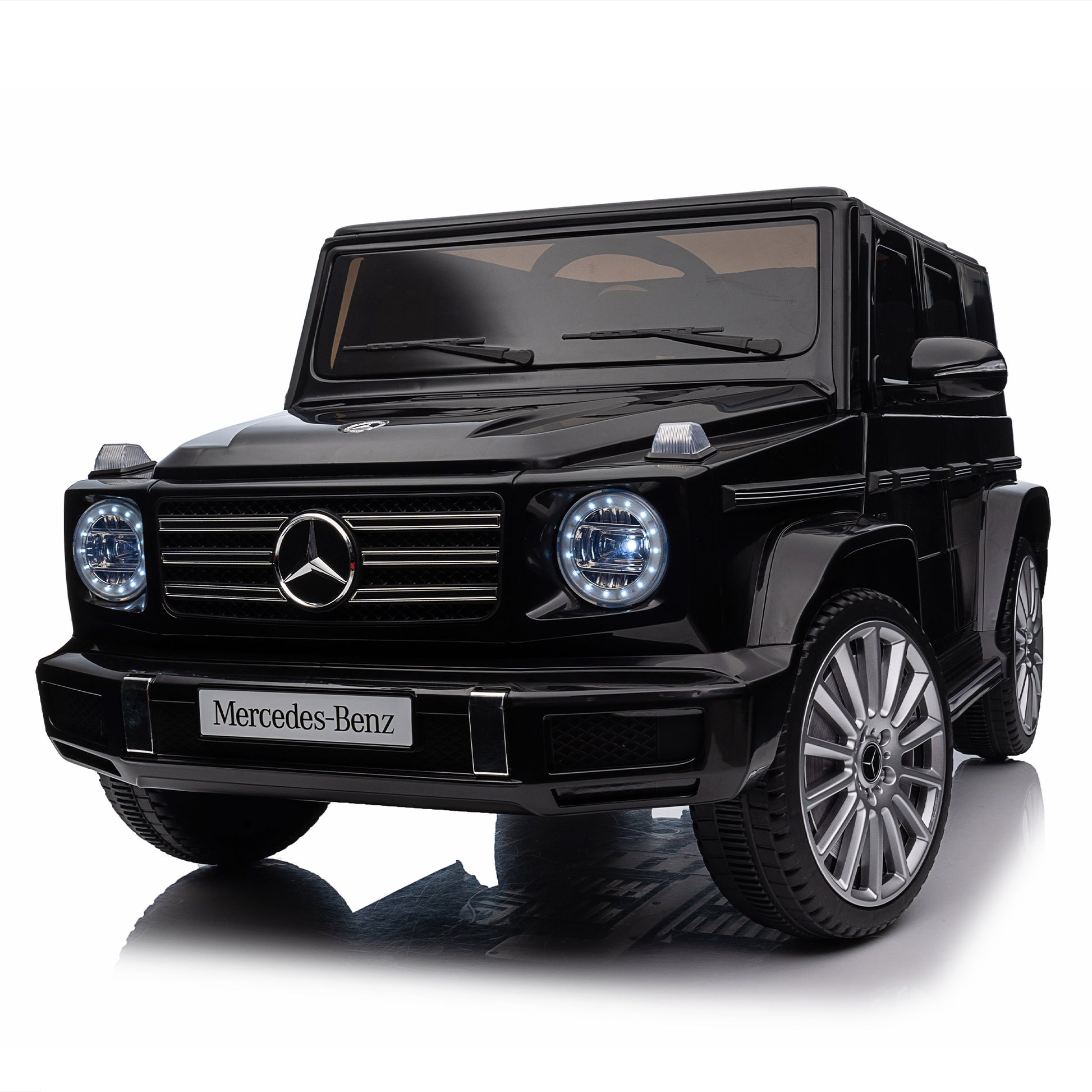 Licensed Mercedes Benz G500,24V Kids Ride On Toy 2.4G W Parents Remote Control,Electric Car For Kids,Three Speed Adjustable,Power Display, Usb,Mp3 ,Bluetooth,Led Light,Three Point Safety Belt Black Plastic