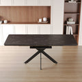 Extendable Dining Table Table Set For 6 8 Person For Dining Room,C Shaped Tube Soft Padded Armless Dining Chairs And Very Large Dining Room Table Kitchen Table Chair Set With Metal Legs Black White Mdf Metal