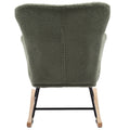 Nursery Rocking Chair, Teddy Upholstered Glider Rocker, Rocking Accent Chair With High Backrest, Comfy Rocking Accent Armchair For Living Room, Bedroom, Offices, Green Iron Green Primary Living Space Varnished Sponge Square Casual Rocking Chairs