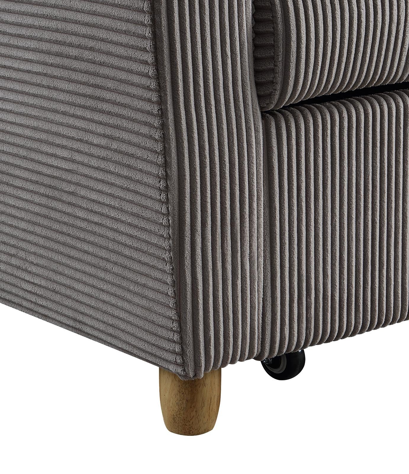 Justine 54" Brown Corduroy Convertible Sleeper Loveseat Brown Corduroy