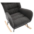 Nursery Rocking Chair, Teddy Upholstered Glider Rocker, Rocking Accent Chair With High Backrest, Comfy Rocking Accent Armchair For Living Room, Bedroom, Offices, Dark Gray Iron Dark Gray Primary Living Space Varnished Sponge Square Casual Rocking Chairs