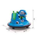 12V Snail Shaped Kids Electric Bumper Car With Remote Control, Ride On Car With Led Lights, Music, 360 Degree Rotate, Toddler Race Toys, 3 8 Years Old Blue Polypropylene