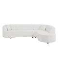 Convertible Modular Sectional Sofa With Right Chaises L Shaped Corner Comfy Upholstered Couch Living Room Furniture Sets.White White Boucle