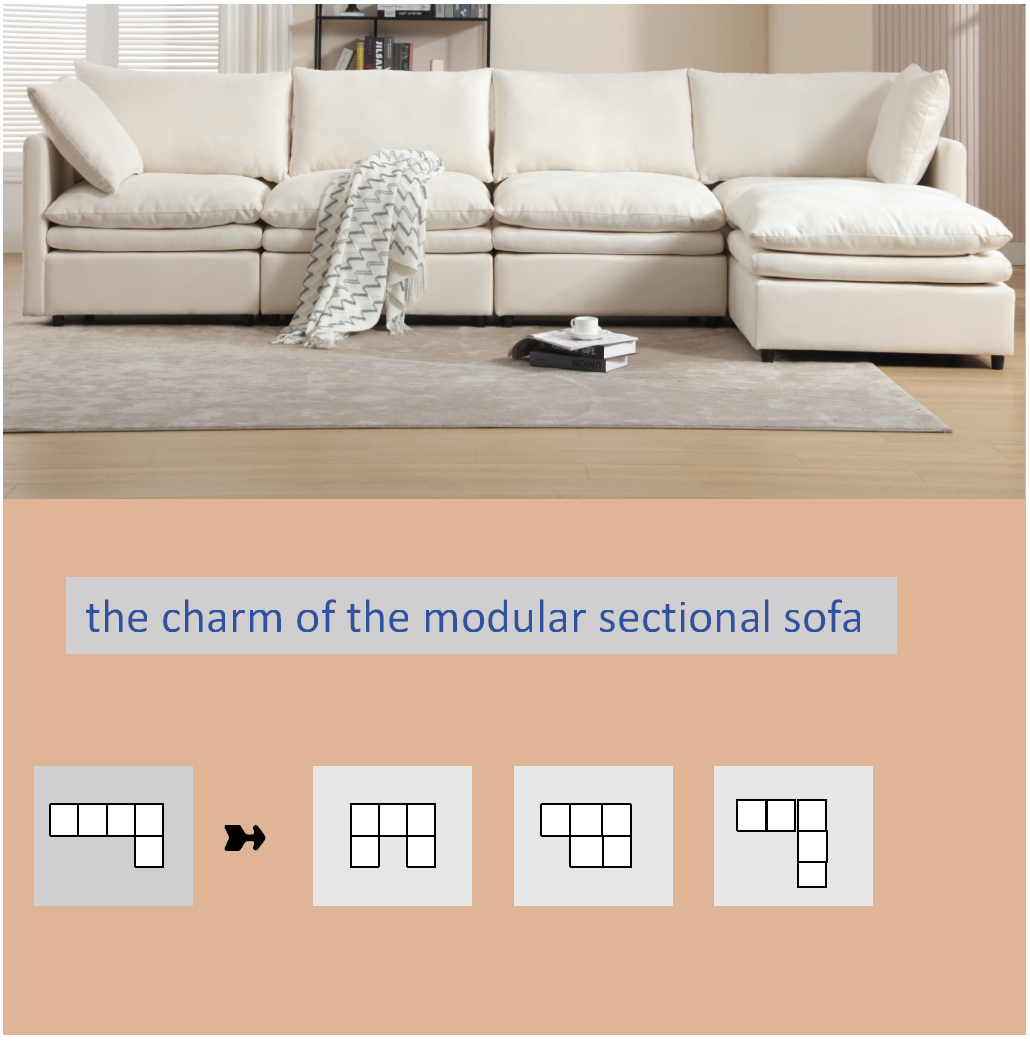 Modern U Shaped Sectional Sofa ,5 Seat Upholstered Sofa Furniture,Sleeper Sofa Couch With Chaise Lounge For Living Room,Apartment,Beige, Polyester Beige Light Brown Polyester Wood Primary Living Space Medium Soft Cushion Back Modern Pillow Top Arms