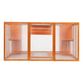 Large Cat Enclosure With 5 Perches, 2 Condos And 1 Lockable Door, Orange Orange Metal & Wood