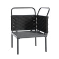 5 Piece Modern Patio Sectional Sofa Set Outdoor Woven Rope Furniture Set With Glass Table And Cushions, Black Gray Yes Sectional Grey Black Weather Resistant Frame Water Resistant Cushion Garden & Outdoor Modern Sectional Seating Groups Foam Woven Rope