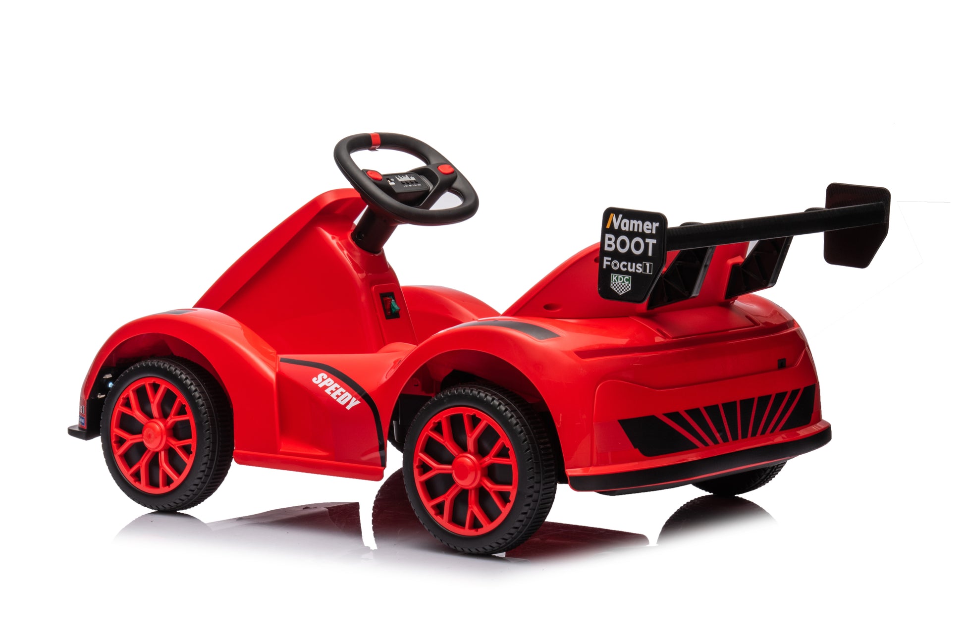 Kids Electric Go Kart, 12V Battery Powered Ride On Car W Remote Control, Safety Belt, Slow Start, Music, 4 Wheeler Electric Vehicle For Kids, Gift For Boys Girls Red Plastic