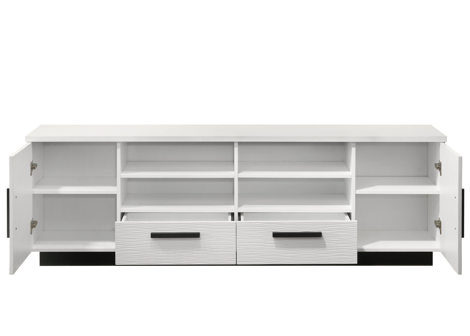 Matilda 70.5" White Finish Tv Stand With Drawers White Mdf