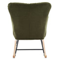 Nursery Rocking Chair, Teddy Upholstered Glider Rocker, Rocking Accent Chair With High Backrest, Comfy Rocking Accent Armchair For Living Room, Bedroom, Offices, Dark Green Iron Dark Green Primary Living Space Varnished Sponge Square Casual Rocking