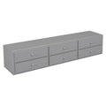 Full Bed With Bookcase Headboard, Under Bed Storage Drawers And Bed End Storage Case,Grey Full Grey American Design Pine