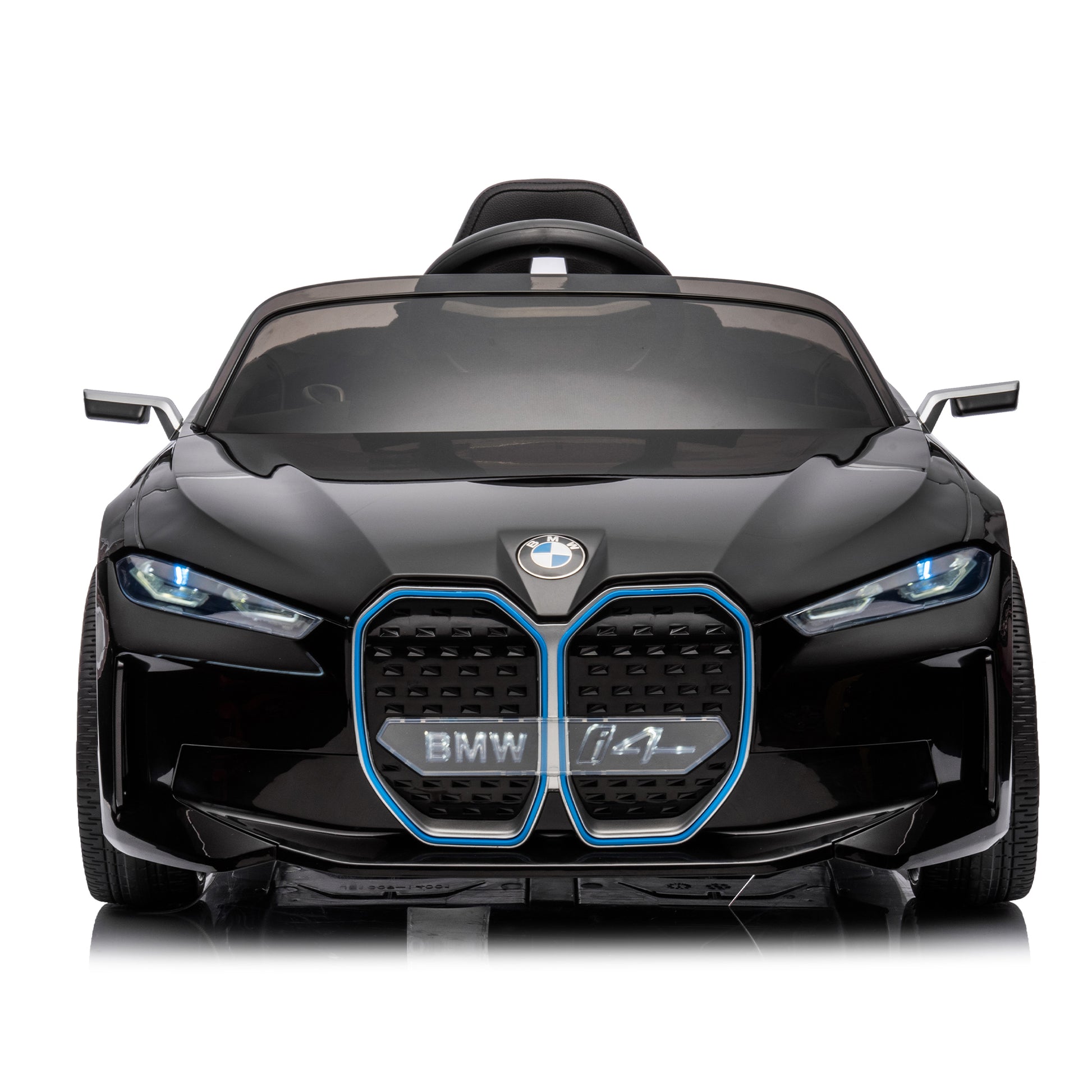 Licensed Bmw I4,12V Kids Ride On Car 2.4G W Parents Remote Control,Electric Car For Kids,Three Speed Adjustable,Power Display, Usb,Mp3 ,Bluetooth,Led Light,Two Point Safety Belt,Story Black Plastic Indoor & Outdoor Use