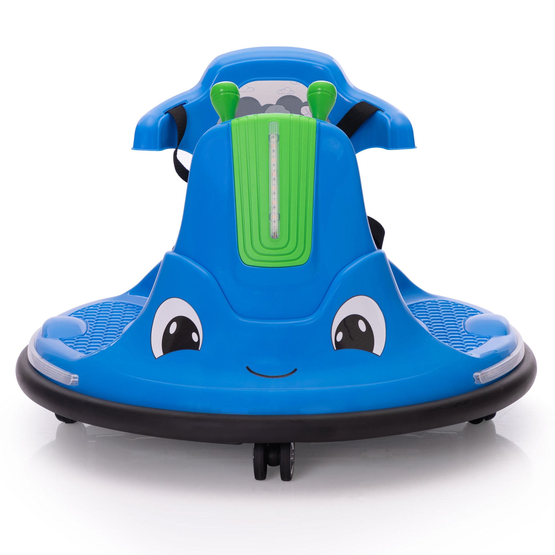 12V Snail Shaped Kids Electric Bumper Car With Remote Control, Ride On Car With Led Lights, Music, 360 Degree Rotate, Toddler Race Toys, 3 8 Years Old Blue Polypropylene