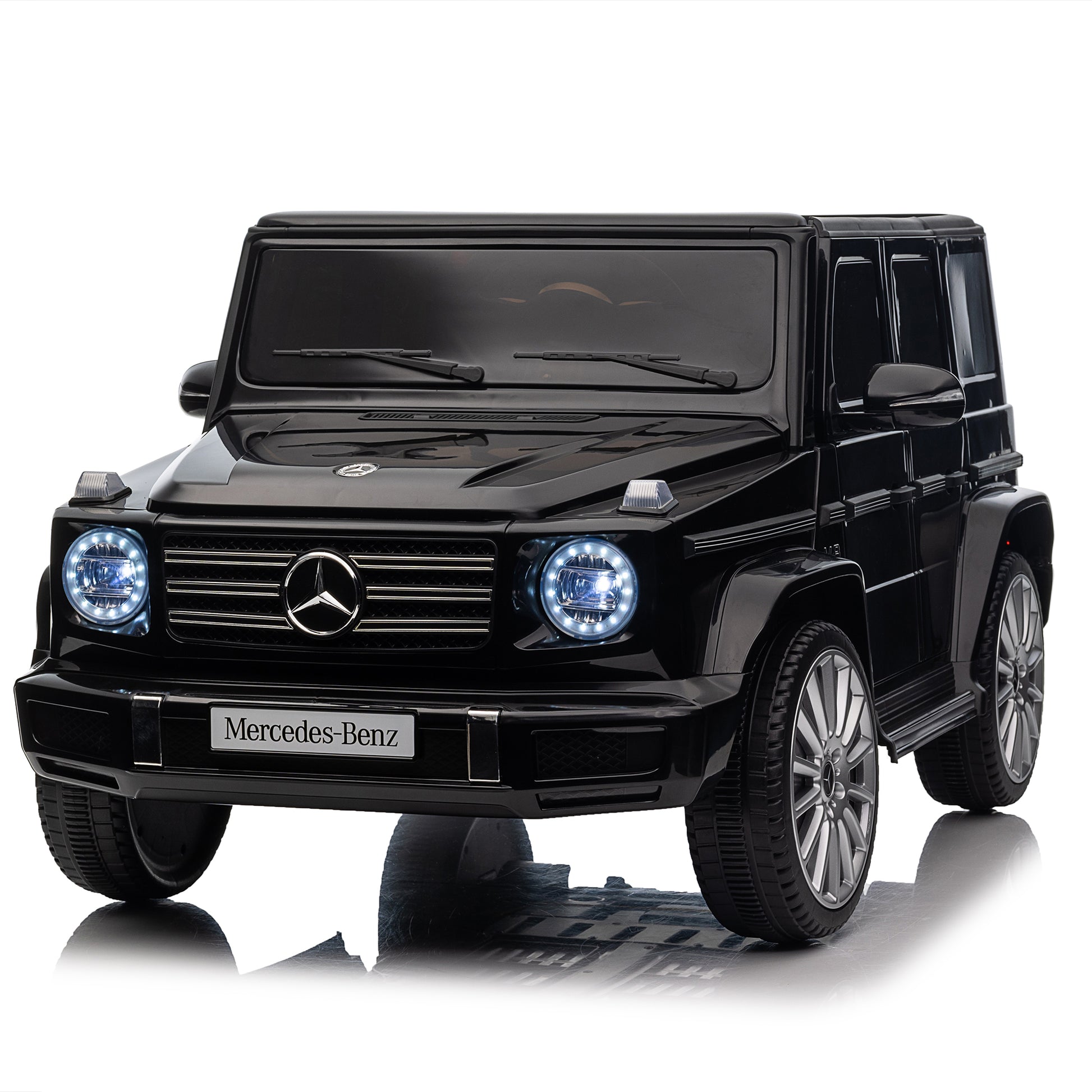 Licensed Mercedes Benz G500,24V Kids Ride On Toy 2.4G W Parents Remote Control,Electric Car For Kids,Three Speed Adjustable,Power Display, Usb,Mp3 ,Bluetooth,Led Light,Three Point Safety Belt Black Plastic