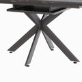 Scalable Dining Table Table Set For 4 8 Person For Dining Room,Curved Backrest Round Upholstered Soft Padded Armless Dining Chairs And Very Large Dining Room Table Kitchen Table Chair Set Black White Mdf Metal