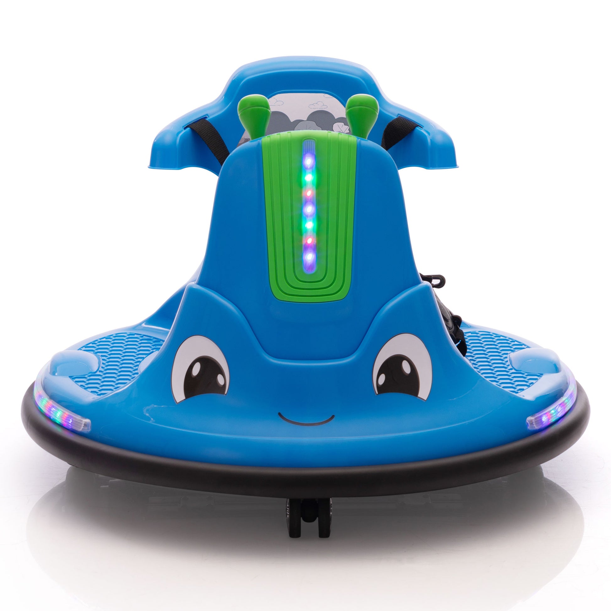 12V Snail Shaped Kids Electric Bumper Car With Remote Control, Ride On Car With Led Lights, Music, 360 Degree Rotate, Toddler Race Toys, 3 8 Years Old Blue Polypropylene