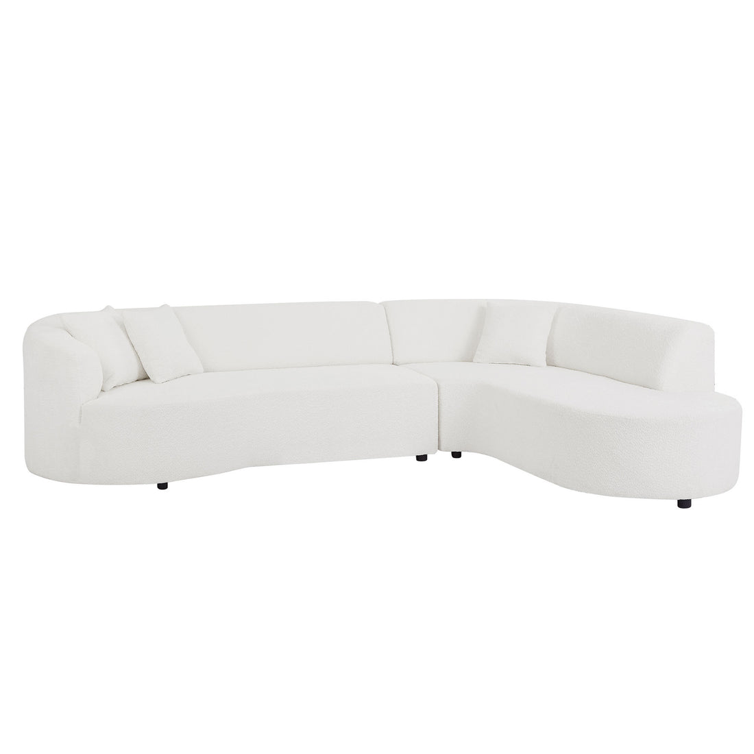 Convertible Modular Sectional Sofa With Right Chaises L Shaped Corner Comfy Upholstered Couch Living Room Furniture Sets.White White Boucle