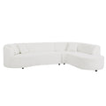 Convertible Modular Sectional Sofa With Right Chaises L Shaped Corner Comfy Upholstered Couch Living Room Furniture Sets.White White Boucle