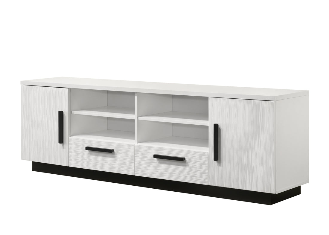 Matilda 70.5" White Finish Tv Stand With Drawers White Mdf