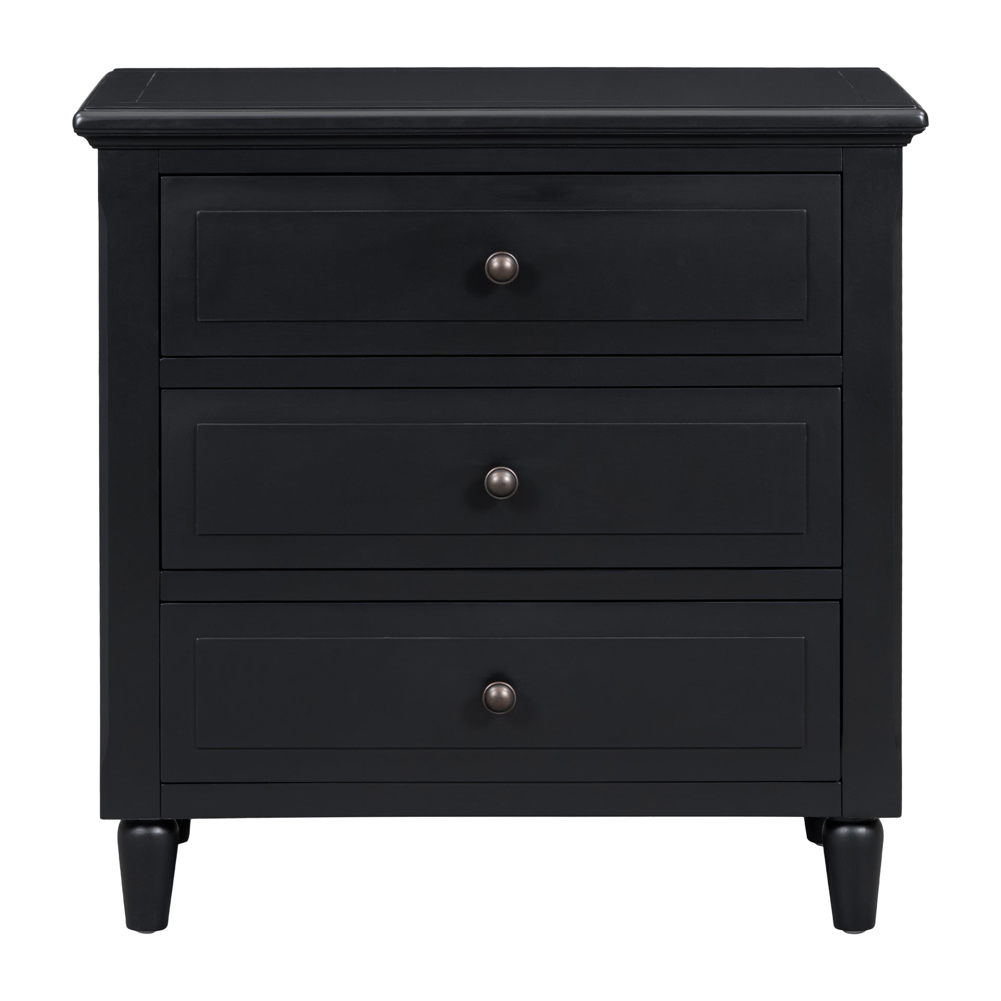 3 Drawer Nightstand Storage Wood Cabinet As Same As Wf297663Aab Black 3 Drawers Mdf