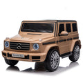 Licensed Mercedes Benz G500,24V Kids Ride On Toy 2.4G W Parents Remote Control,Electric Car For Kids,Three Speed Adjustable,Power Display, Usb,Mp3 ,Bluetooth,Led Light,Three Point Safety Belt Yellow Plastic