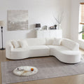 Convertible Modular Sectional Sofa With Right Chaises L Shaped Corner Comfy Upholstered Couch Living Room Furniture Sets.White White Boucle