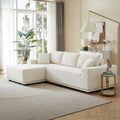 Modern Minimalist Style Corduroy Couch, Upholstered Sleeper Sofa For Living Room, Bedroom, Salon, 2 Pc Free Combination, L Shape, Including Bottom Frame .Beige Right Arm Beige Corduroy 3 Seat