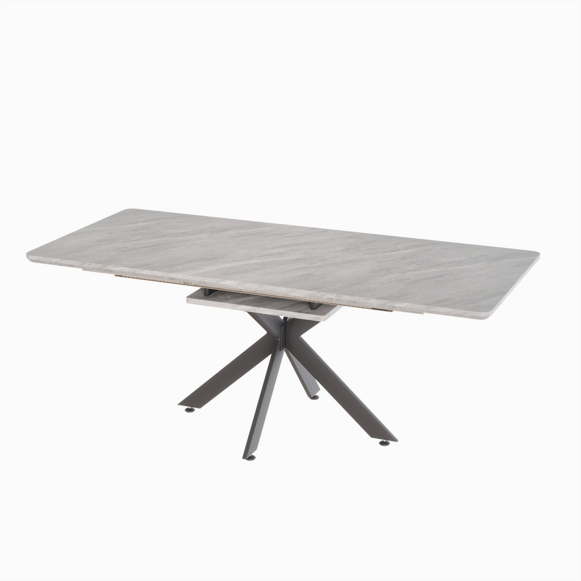 Extendable Dining Table Table Set For 6 8 Person For Dining Room,Curved Backrest Round Upholstered Soft Padded Armless Dining Chairs And Very Large Dining Room Table Kitchen Table Chair Set Grey White Mdf Metal