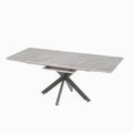 Scalable Dining Table Table Set For 6 8 Person For Dining Room,C Shaped Tube Soft Padded Armless Dining Chairs And Very Large Dining Room Table Kitchen Table Chair Set With Metal Legs Grey White Mdf Metal