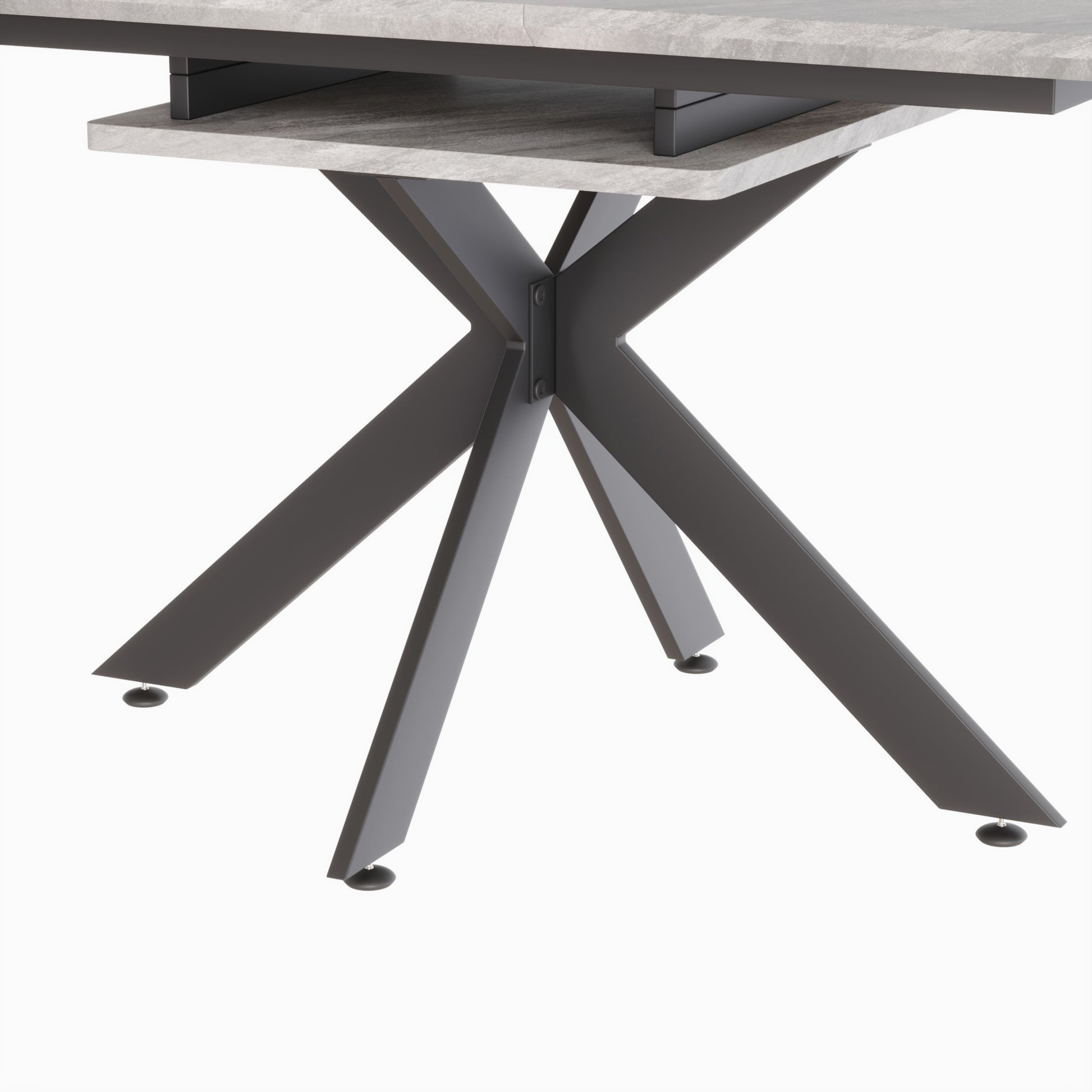 Scalable Dining Table Table Set For 6 8 Person For Dining Room,C Shaped Tube Soft Padded Armless Dining Chairs And Very Large Dining Room Table Kitchen Table Chair Set With Metal Legs Grey White Mdf Metal