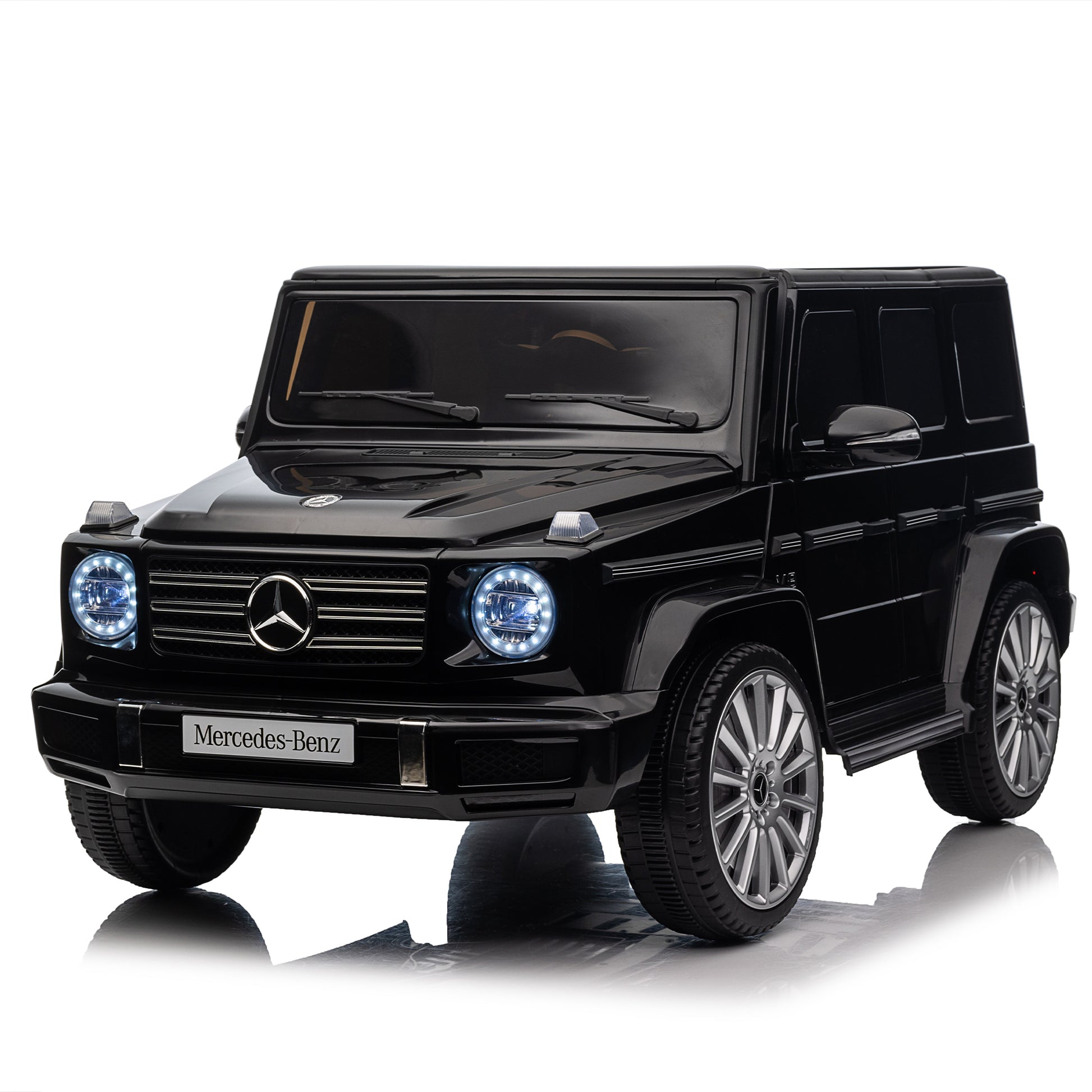 Licensed Mercedes Benz G500,24V Kids Ride On Toy 2.4G W Parents Remote Control,Electric Car For Kids,Three Speed Adjustable,Power Display, Usb,Mp3 ,Bluetooth,Led Light,Three Point Safety Belt Black Plastic