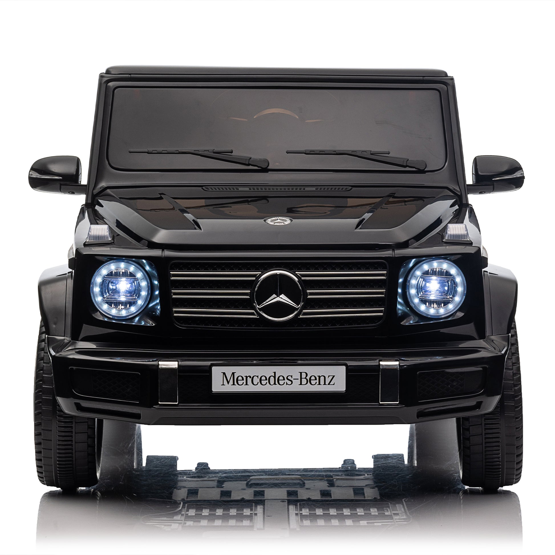 Licensed Mercedes Benz G500,24V Kids Ride On Toy 2.4G W Parents Remote Control,Electric Car For Kids,Three Speed Adjustable,Power Display, Usb,Mp3 ,Bluetooth,Led Light,Three Point Safety Belt Black Plastic