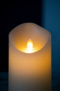 Set Of 3 Flickering Ivory Led Candles With Remote Timer, L:D3X6
