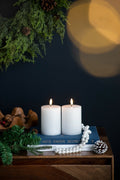 Set Of 2 White Led Candles With Wick And Remote Control Timer, 3X4