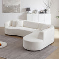 Convertible Modular Sectional Sofa With Right Chaises L Shaped Corner Comfy Upholstered Couch Living Room Furniture Sets.White White Boucle