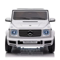 Licensed Mercedes Benz G500,24V Kids Ride On Toy 2.4G W Parents Remote Control,Electric Car For Kids,Three Speed Adjustable,Power Display, Usb,Mp3 ,Bluetooth,Led Light,Three Point Safety Belt White Plastic