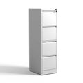 4 Drawer Metal Vertical File Cabinet With Lock Office Home Steel Vertical File Cabinet For A4 Legal Letter Size Filing Cabinets 3 4 Drawers White Office Drawers Included Modern Metal Metal