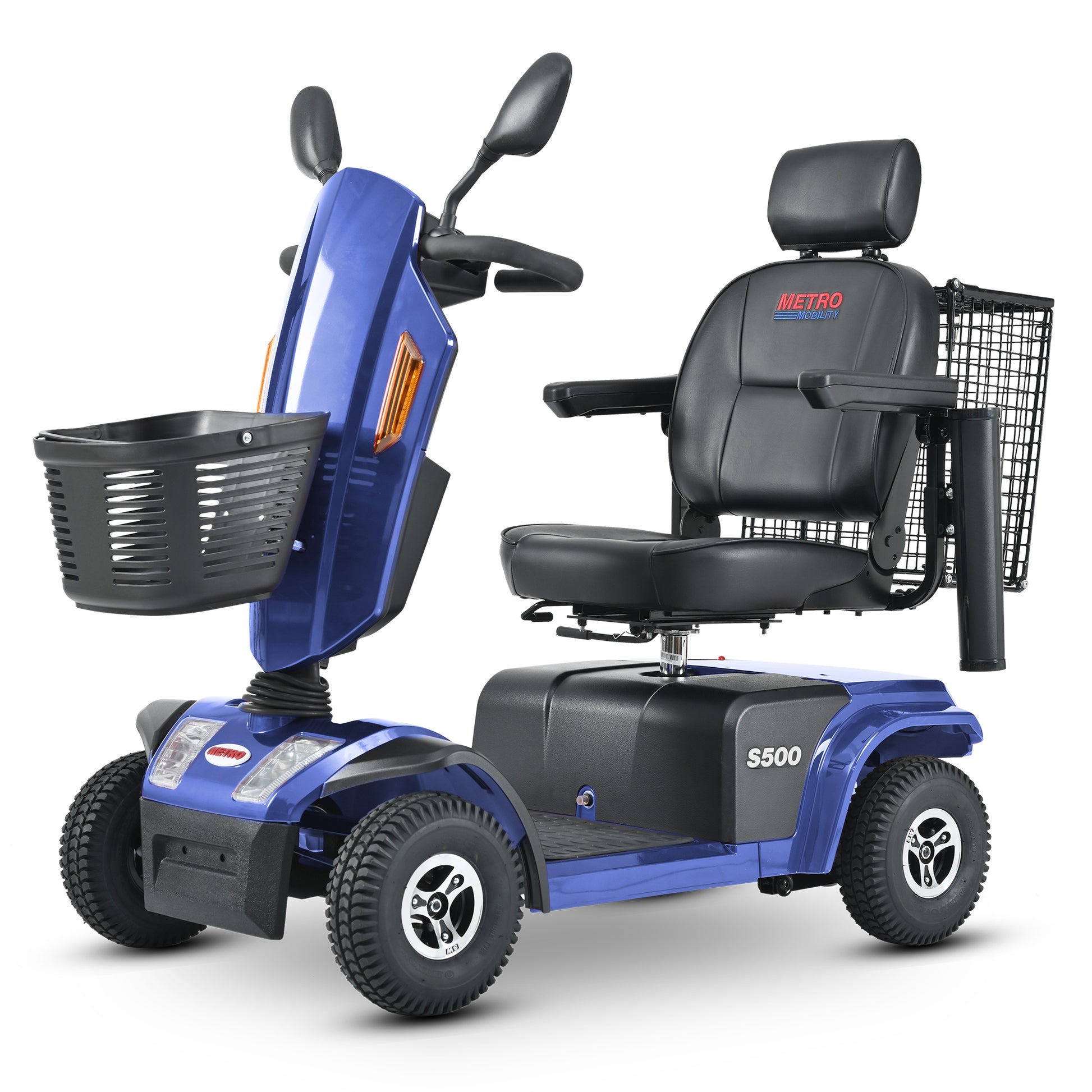 S500 Blue Heavy Duty Mobility Scooter Blue Metal