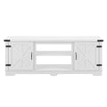 Modern Farmhouse Tv Media Stand, Large Barn Inspired Home Entertainment Console, For Tv Up To 70'', With Open Shelves And Closed Cabinets, White, 64.8