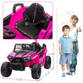 12V Kids Ride On Mini Utv, Electric Car With Front Led Lights And Horn, Single Seat With A Safety Belt, Forward Reverse Function Rose Red Polypropylene