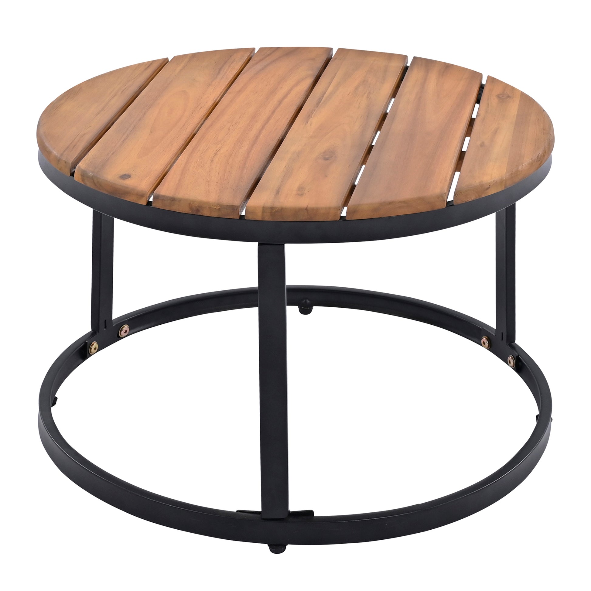 6 Piece Outdoor Sectional Sofa Set With Round Nesting Coffee Tables And Seating Sofa With Cushions For Patio, Porch And Garden Beige Beige Iron