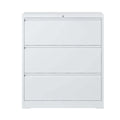 Lateral File Cabinet 3 Drawer, White Filing Cabinet With Lock, Lockable File Cabinet For Home Office, Locking Metal File Cabinet For Legal Letter A4 F4 Size Filing Cabinets 3 4 Drawers White Office Drawers Included Modern Metal Metal