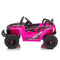 12V Kids Ride On Mini Utv, Electric Car With Front Led Lights And Horn, Single Seat With A Safety Belt, Forward Reverse Function Rose Red Polypropylene